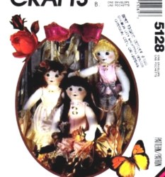 5128 MCCALLS CHARMING 22'' RUFFLES CLOTH DOLL, LINGERIE, SHOES PATTERN
